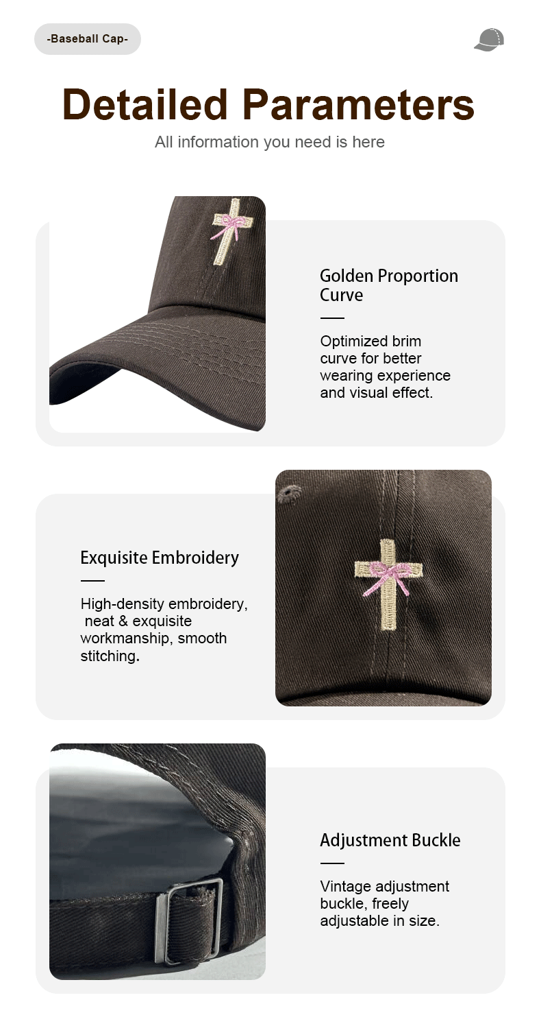 Religieux Christian Cross Bow Broderie Vintage Casual Unisexe Baseball Chapeau de papa
