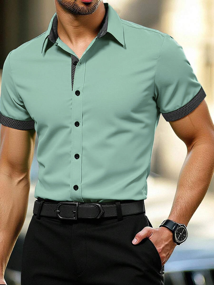 Été Hommes manches courtes Casual Mode Chemise