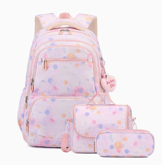 Sac à dos de l'école secondaire junior, trois pièces à l'empreinte cartoon