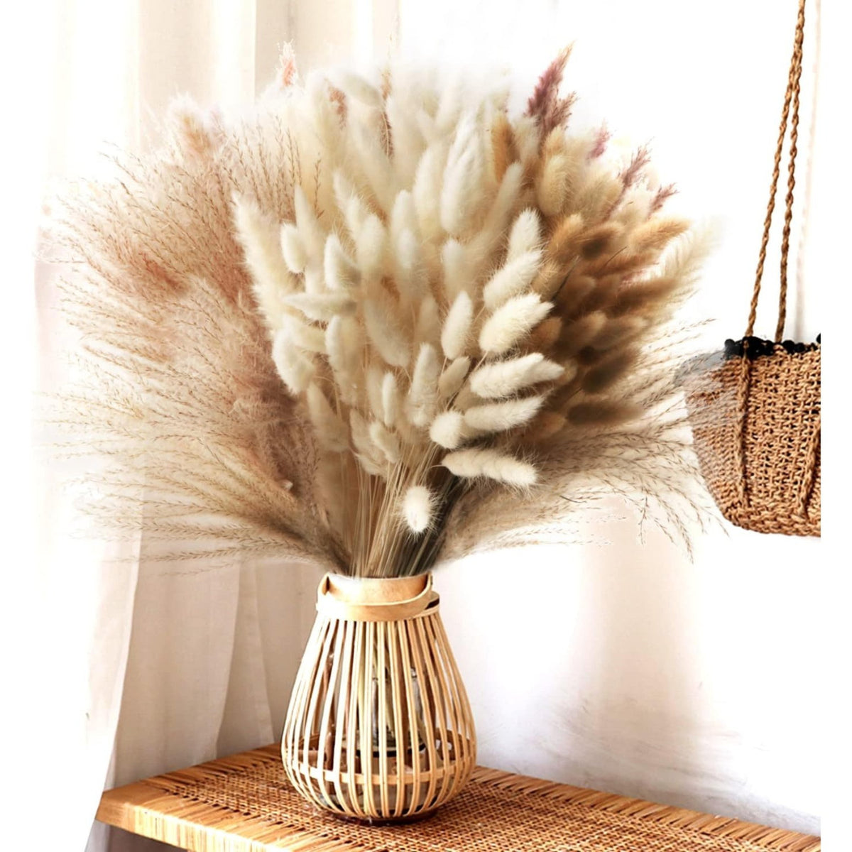 Ensemble d'herbes Pampas de 185 piece: Fleurs séchées naturelles