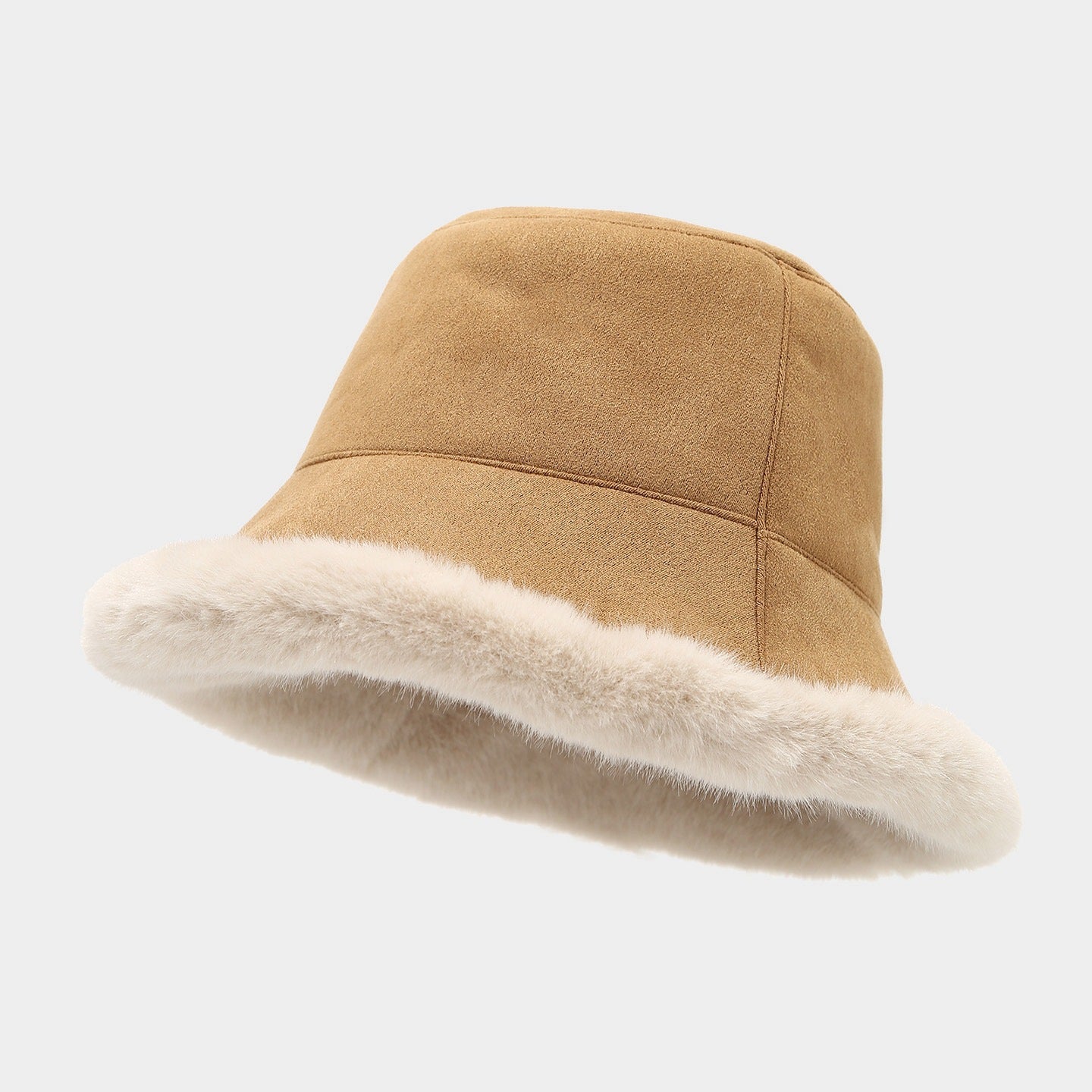 Chapeau de seau double-sidé Chapeau de pêcheur chaud en peluche épais pour femmes