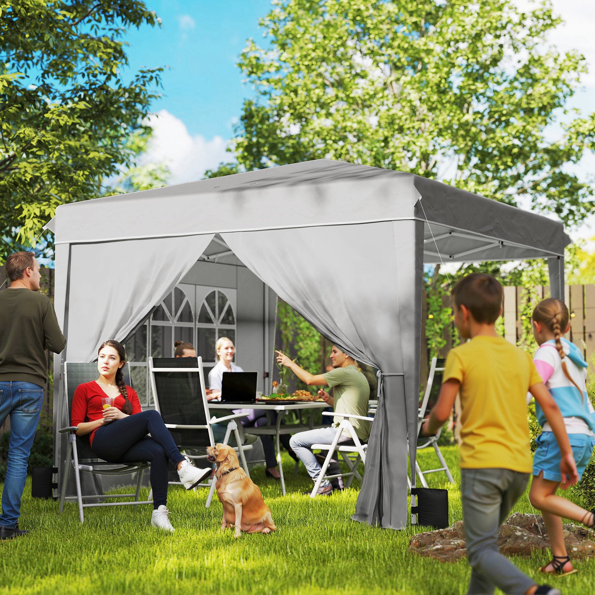 10 x 10 pieds Pop Up Canopy Tente avec parois latérales