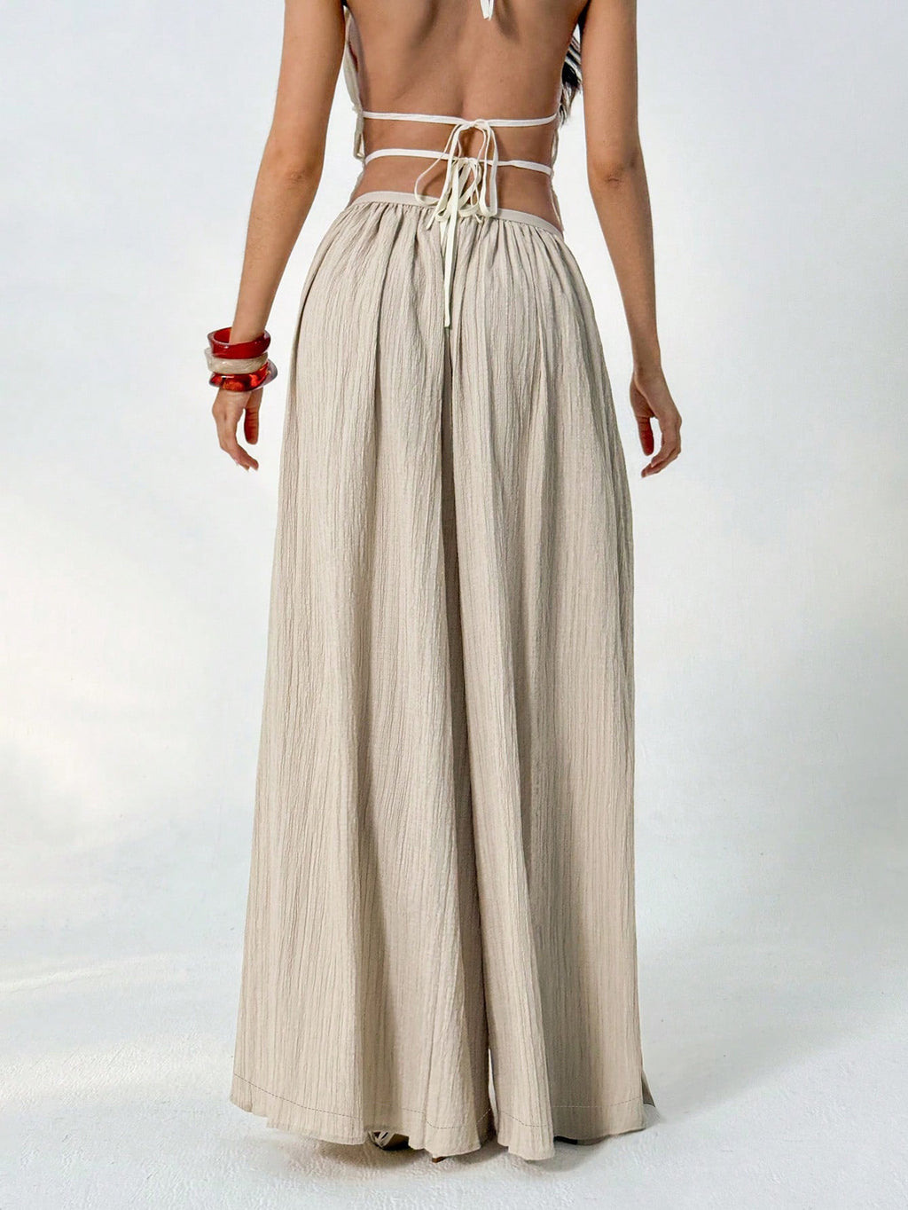 European And American Cross Border Amazon Mode Femmes Elastic Casual Couleur Solide Long