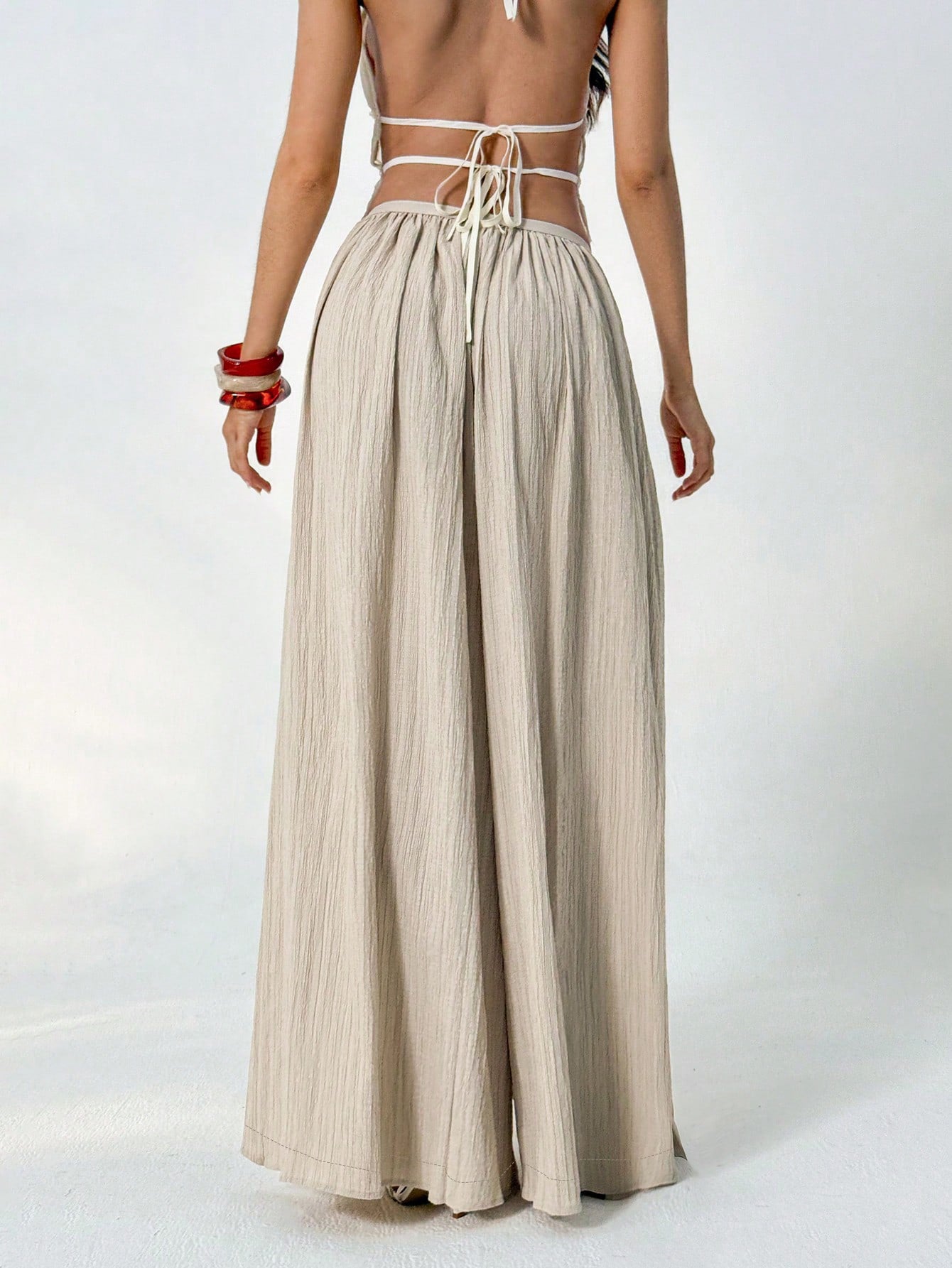 European And American Cross Border Amazon Mode Femmes Elastic Casual Couleur Solide Long