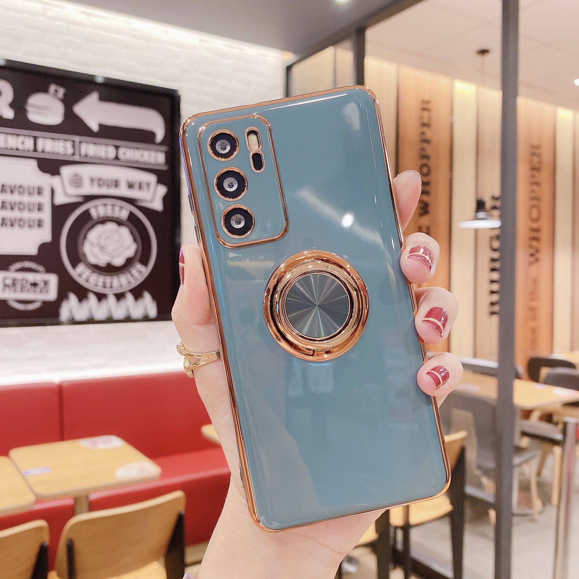 Téléphone portable Shell P40PRO Bague boucle magnétique voiture M40 Electroplating Fine Trou Non