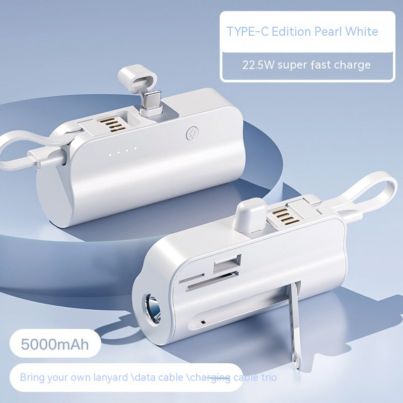 5000 MA Power Bank 22.5W charge rapide vient avec Lanyard.