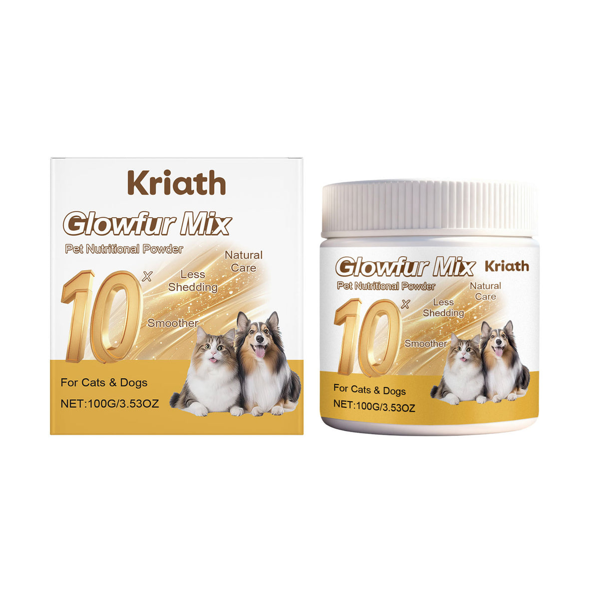 Kriath Pet Peau et soins capillaires Poudre nutritionnelle Poudre quotidienne de soins pour animal doux et brillant