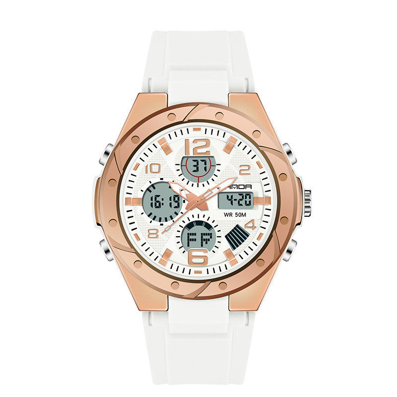 Homme double affichage étanche couple lumineux montre électronique de sport