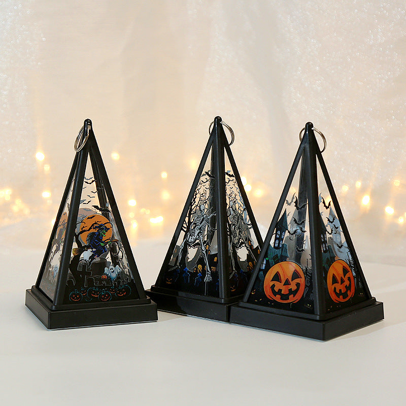 Halloween Decorations Portable Pumpkin Lantern Witch Skull Nightlight Scary Atmosphere Des