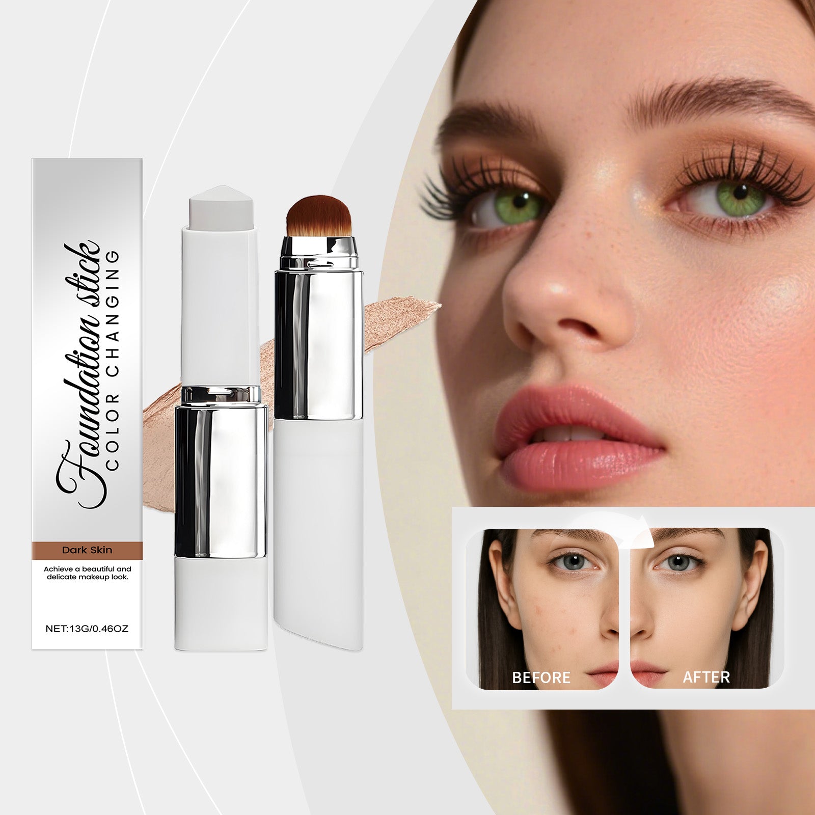 2-en-1 Color Changing Foundation Stick Deep Skin Tone