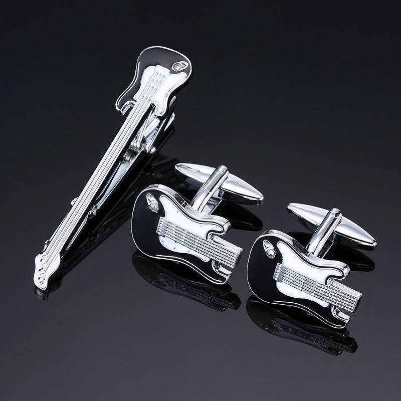 Clip en or argent noir Croix carré brossé