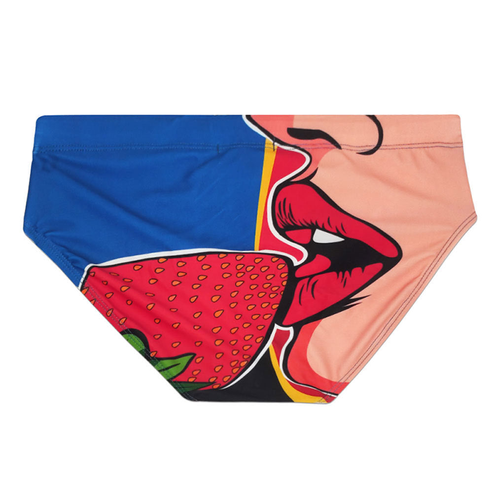 Lèvres sexy imprimées hommes Slips de bain Bikini Low Waist Beach Slips à séchage rapide