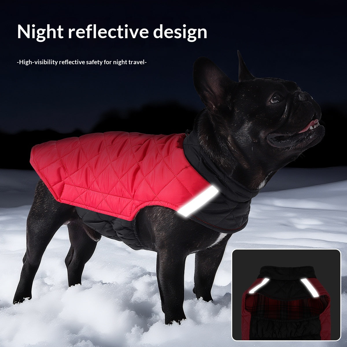 Vêtements de chien pour l'automneHiver Vêtements de chien à deux sides Reflective Plaid Dog Vest Pet Clot