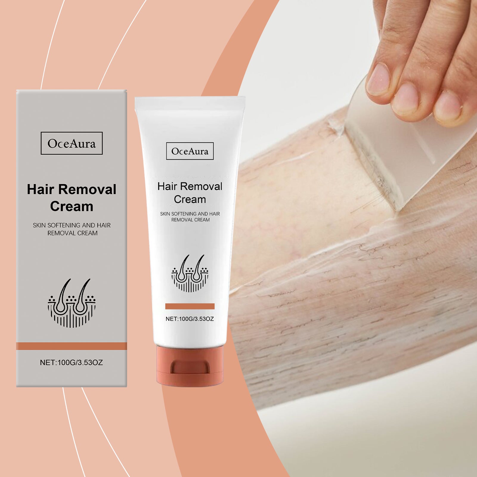 Crème apaisante et douce pour enlever les cheveux 100g 1 boîte