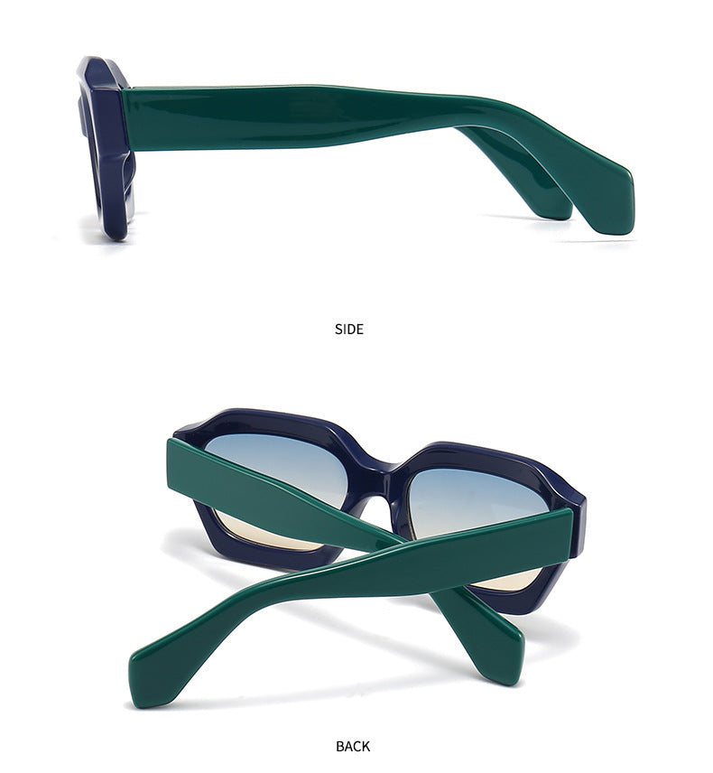 Lunettes de soleil européennes et américaines Irrégulier Polygon Trend Street Snap Modern Charm Retro Su