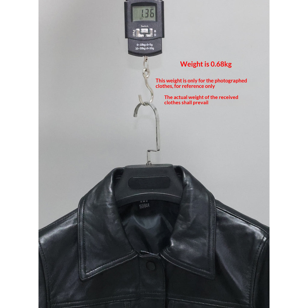 Veste en cuir pour femmes en cuir mince et court