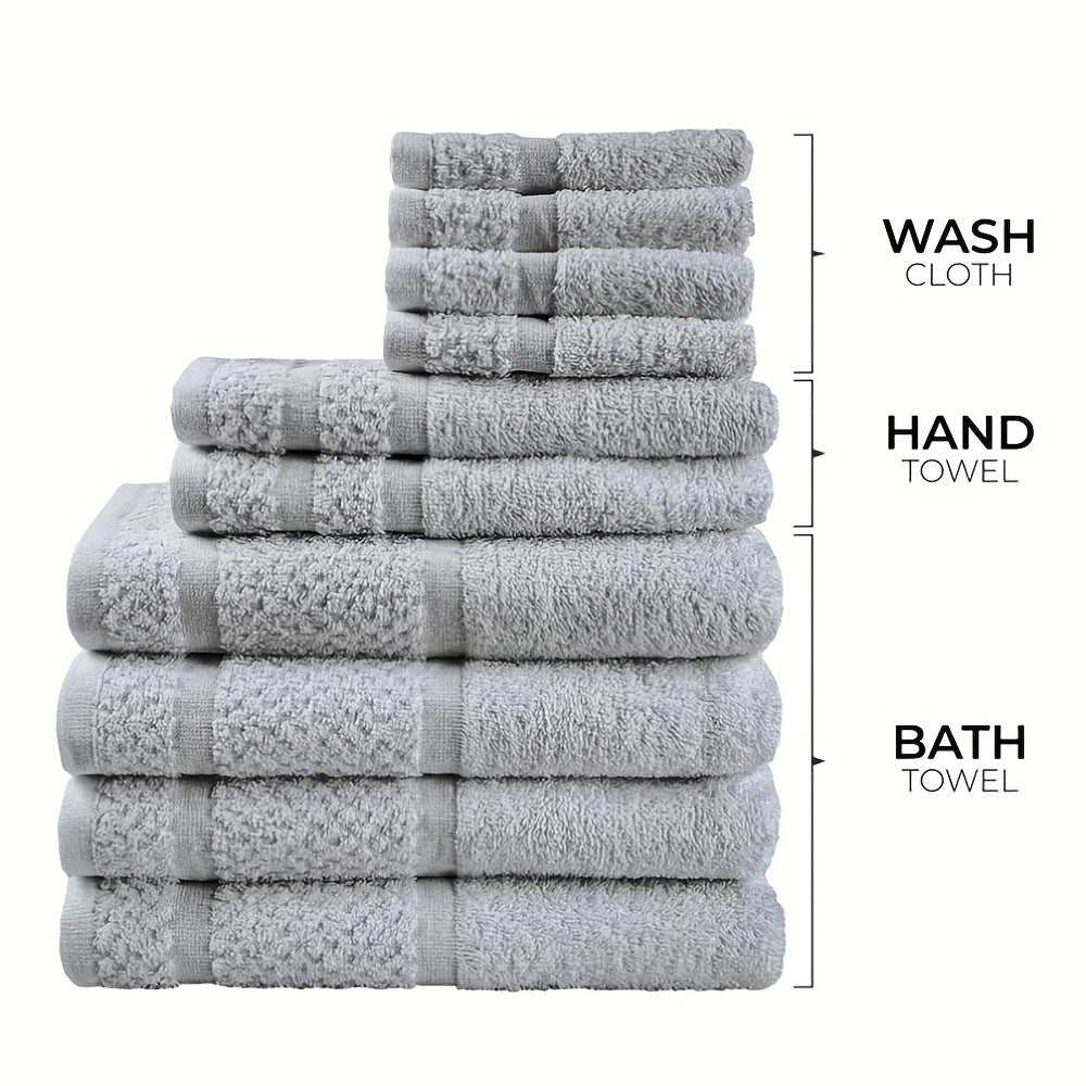 Ensemble de bain en coton absorbant de 10 pièces