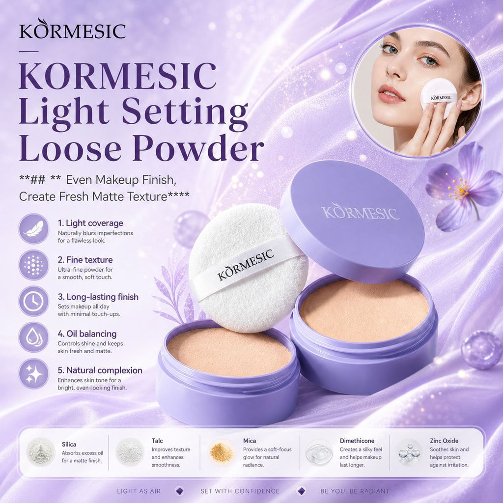 KORMESIC Poudre de réglage mat et translucide