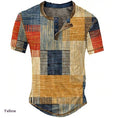 Vêtements Hommes Graphic Plaid Color Block Imprimé Waffle Henley Chemise manches courtes hommes