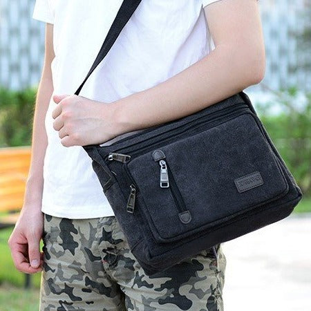 Sac à épaule pour hommes horizontal à bloc de couleur