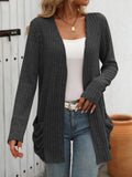 Veste en Coat Femme Long Wide Pocket Casual Loose Long Sleeve Cardigan Coat Femme