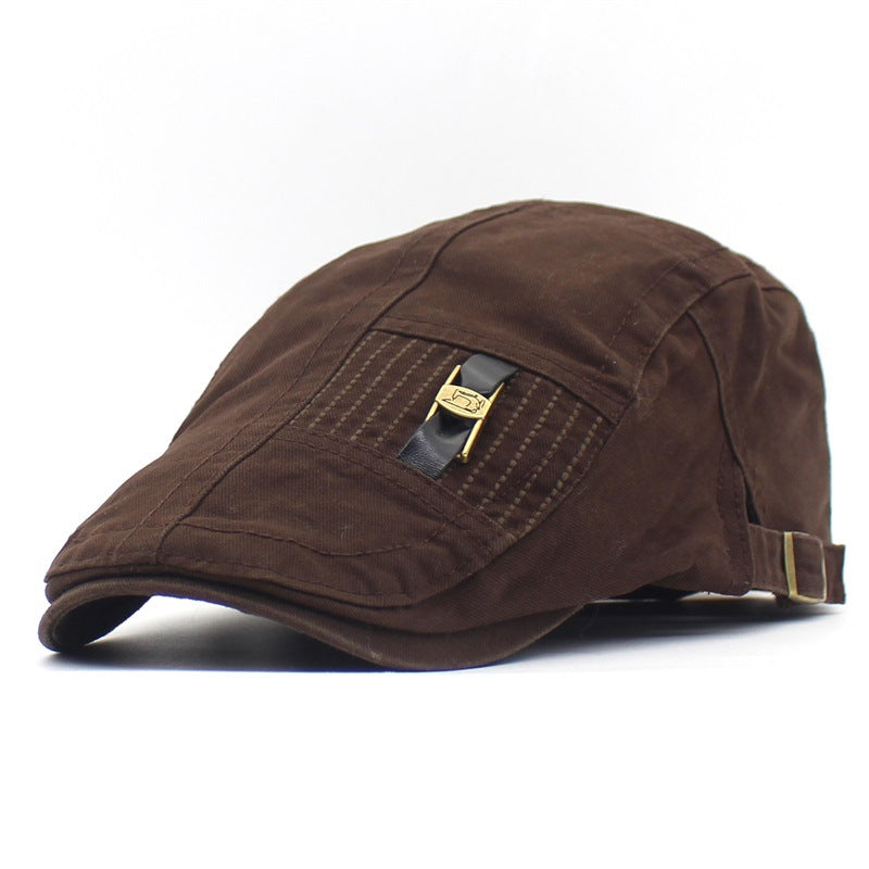 Bracelet en cuir Jeans Button Hommes et femmes Retro Peaked Cap