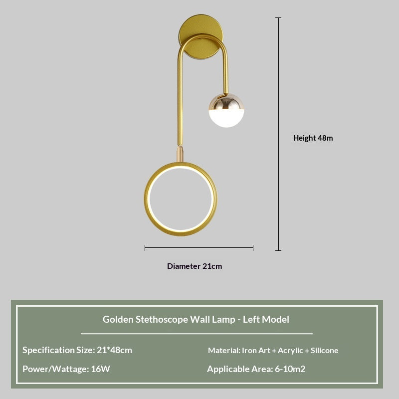 Creative Modern Nordic Minimalist Artistic Bedside Lampe murale