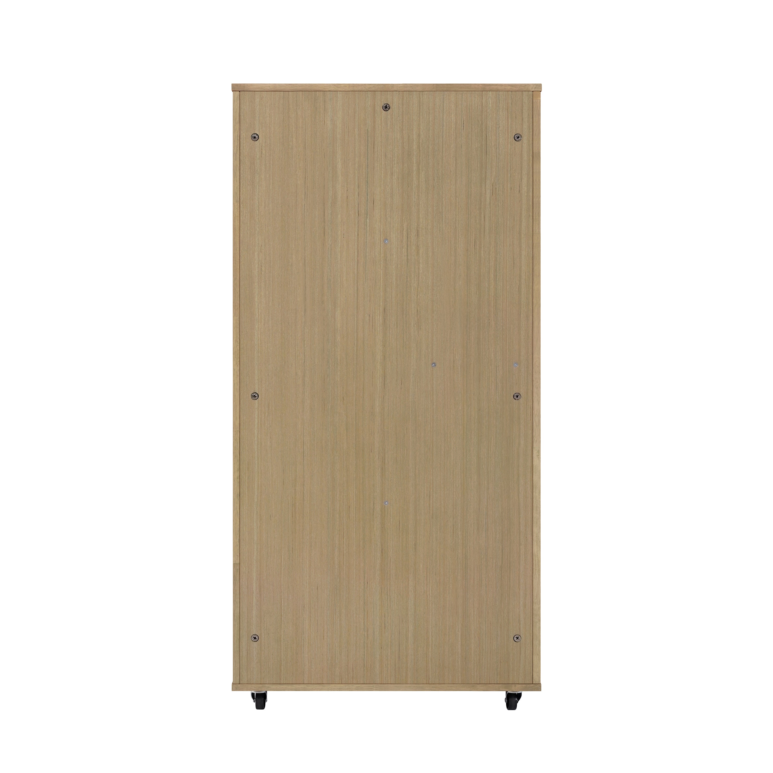 Armoire de chat en bois de caoutchouc Basia avec roues
