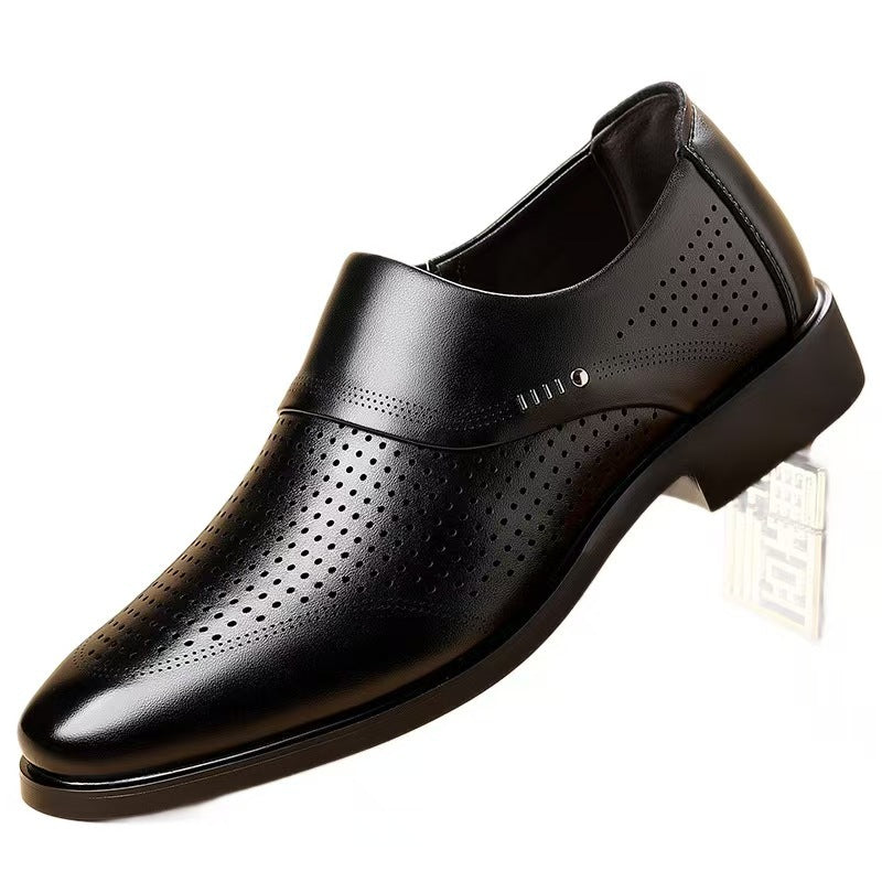 Chaussures Homme en Cuir Hollowed Business Casual Slip-On Respirant Souple Chaussures