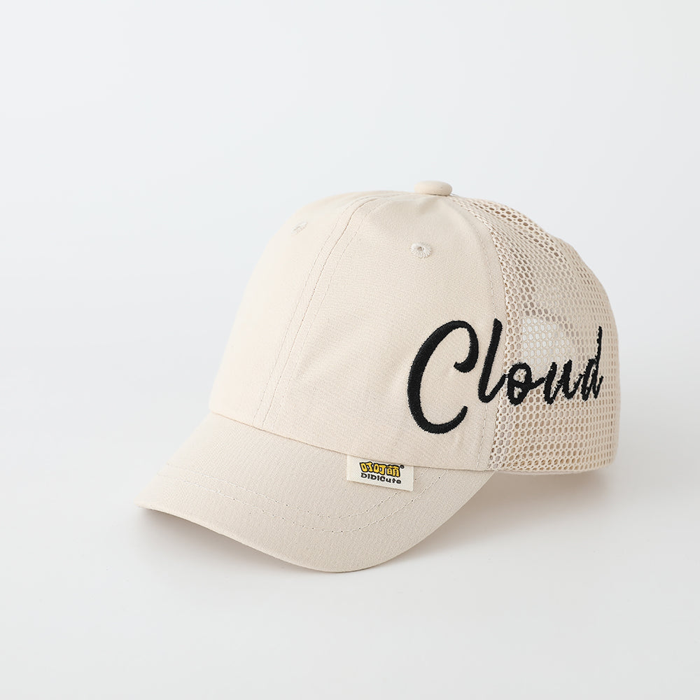 Été Garçons et filles' Side-lette Nuage Brodé Duckbill Hat avec tissu net Patching