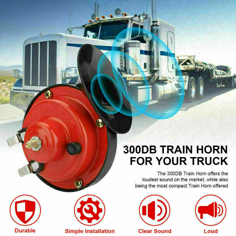 12V 300DB Super Loud Train Horn Waterproof for Motorcycle Truck SUV Boat