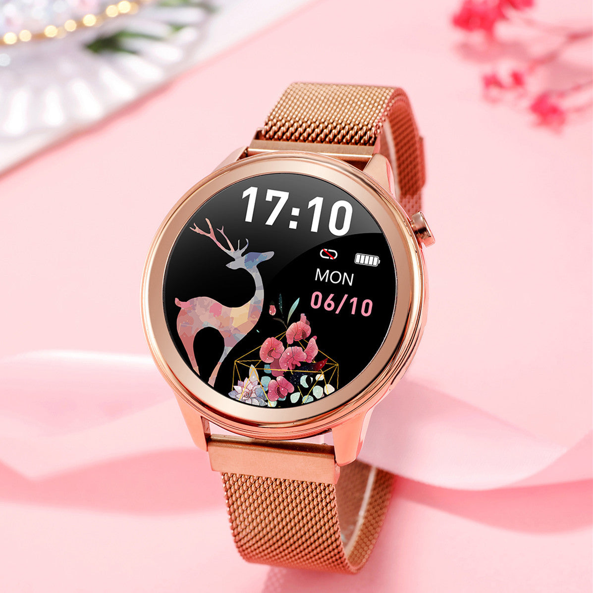 Fashion Smart Watch Dames Heart Rate Blood Pression Multifonctionnelle Sport Watch Hommes Femmes