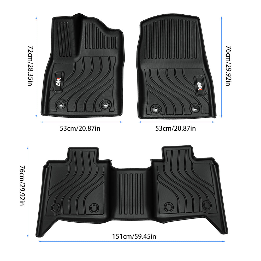 Tapis de sol TPE avant et arrière tout temps pour Toyota Tundra CrewMax C
