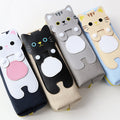 Version coréenne du mignon et simple chat créatif bande dessinée sac à crayon femelle studen