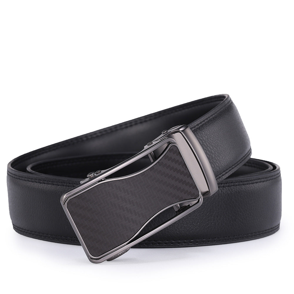 Ceinture en cuir seconde couche pour hommes avec boucle automatique