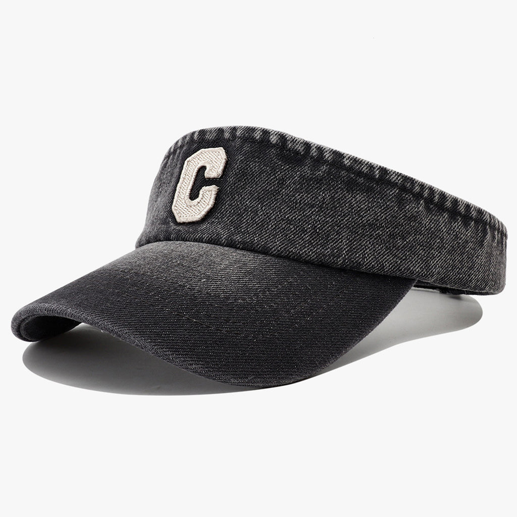 Broderie lavée simple Lettre tridimensionnelle C Chapeau rond pour usage extérieur