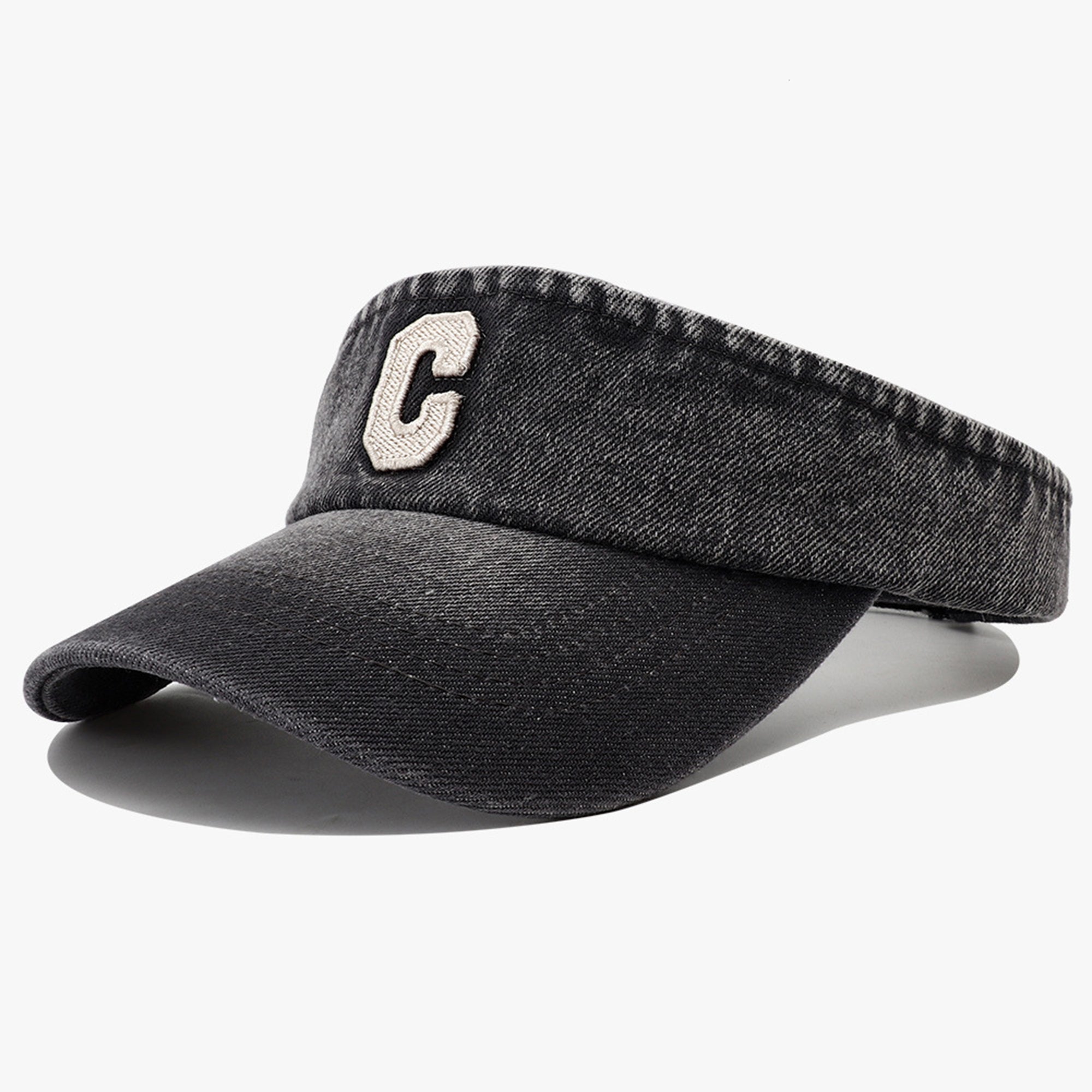 Broderie lavée simple Lettre tridimensionnelle C Chapeau rond pour usage extérieur