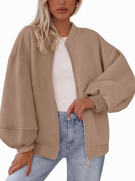 Autumn And Winter European and American Women's Casual Warm Jacket Baseball Collar Long-Sl