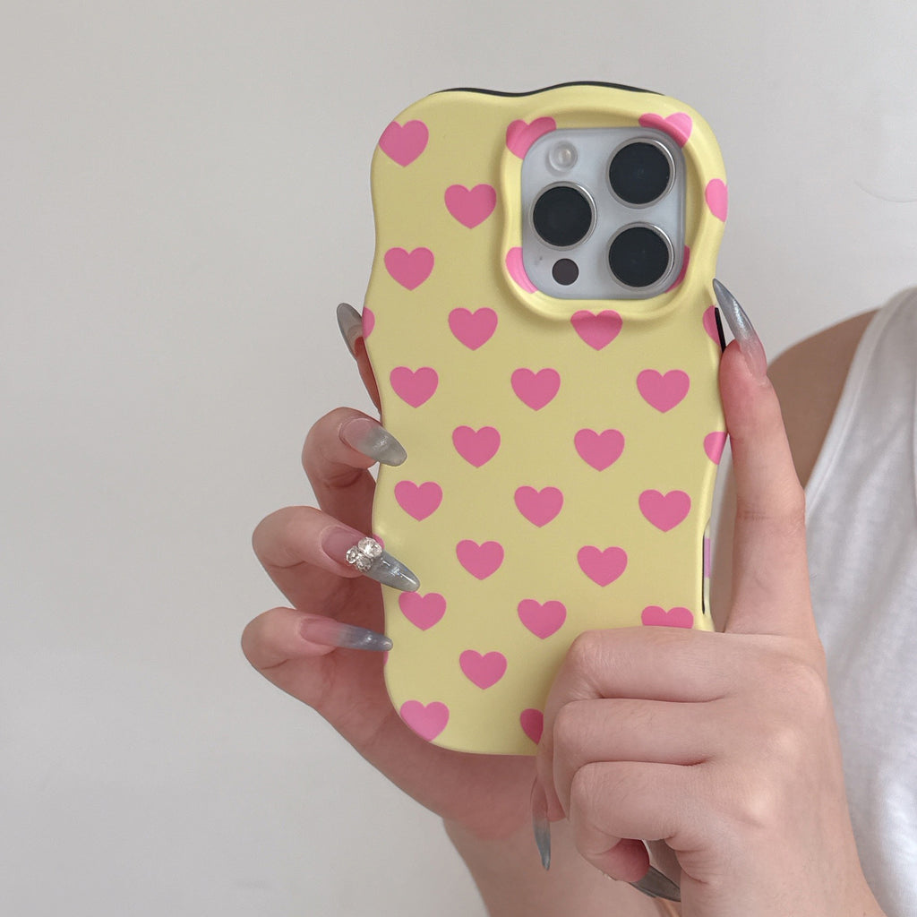 Plein écran Little Heart Matte Wave Phone Case