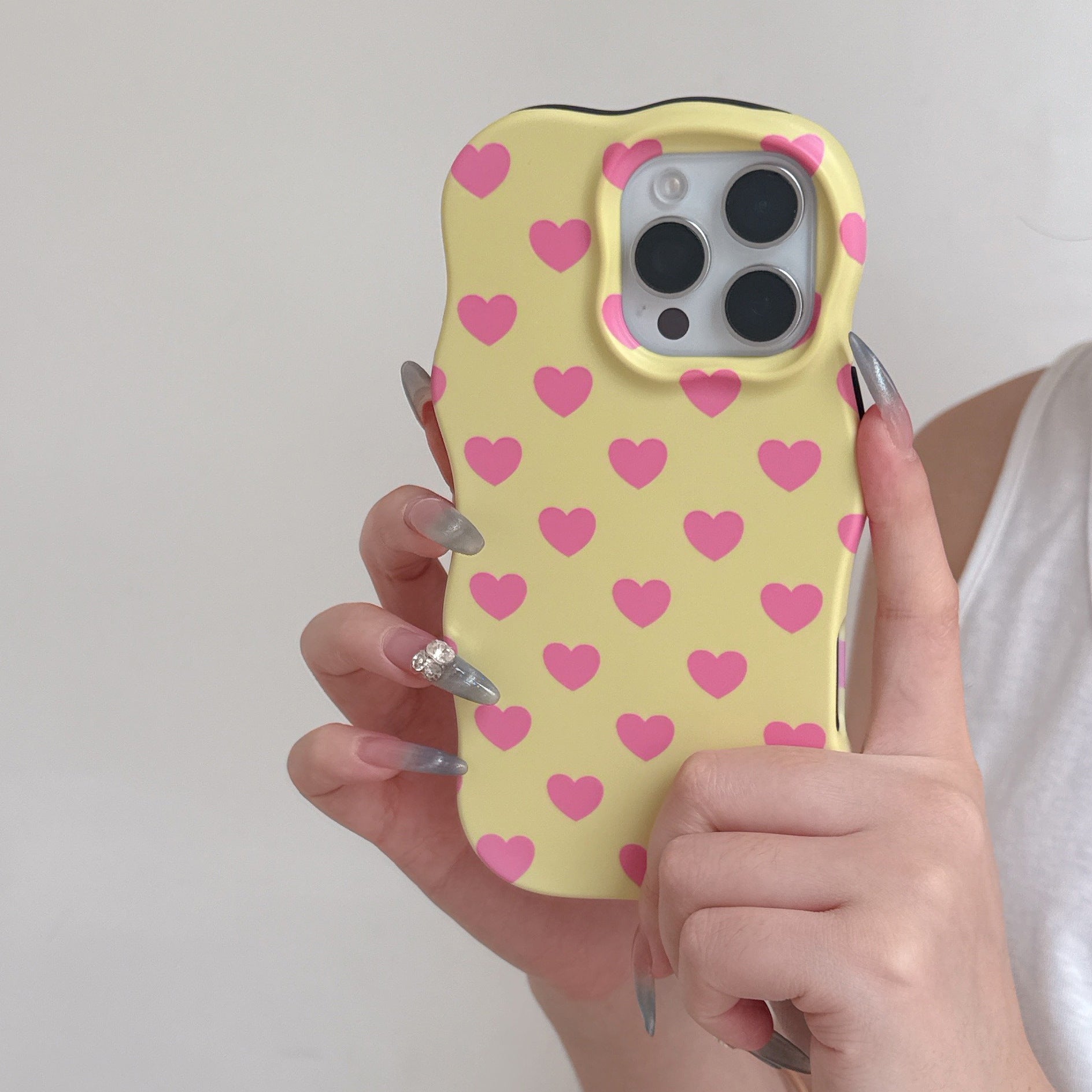 Plein écran Little Heart Matte Wave Phone Case