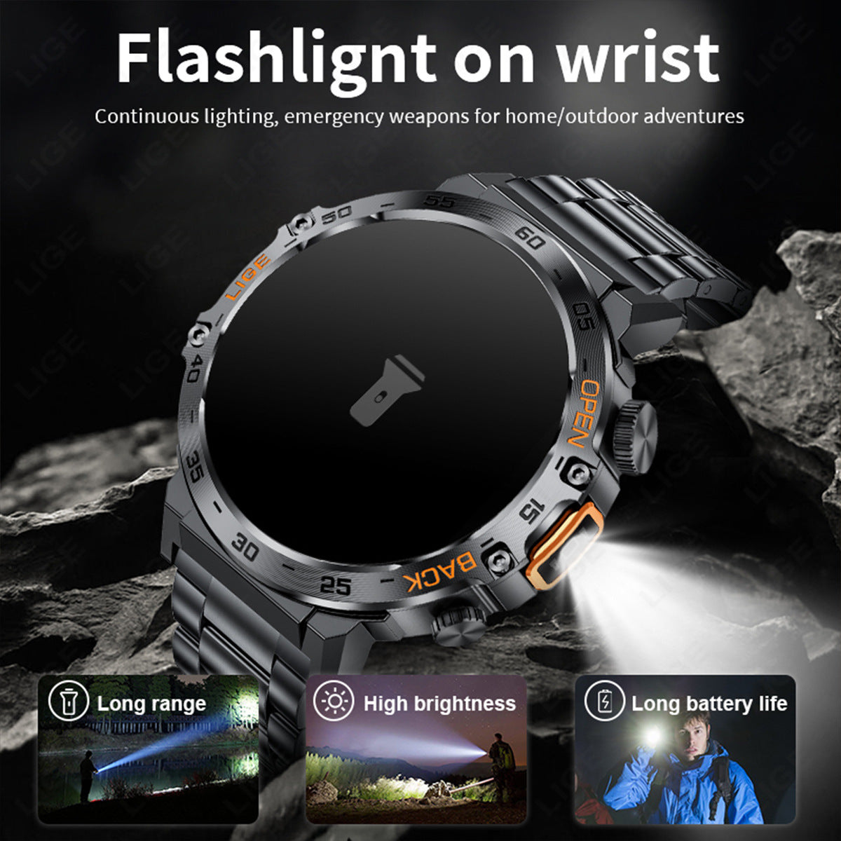 Smartwatch avec fréquence cardiaque Pression artérielle Bluetooth Appel et personnalisation