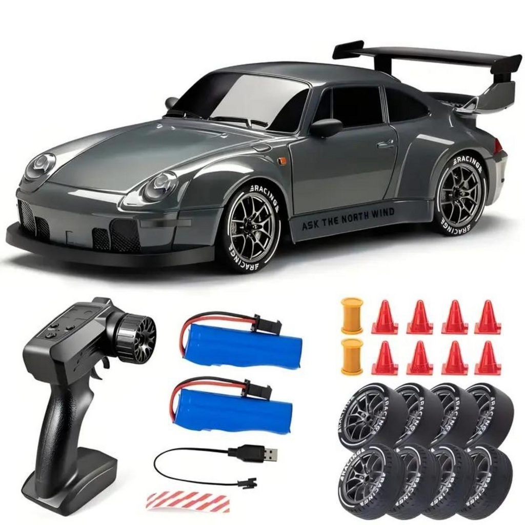 Échelle 2.4GHz 4WD télécommande RC Drift voiture lumières LED haute vitesse Drift pneus enfants jouet Fo