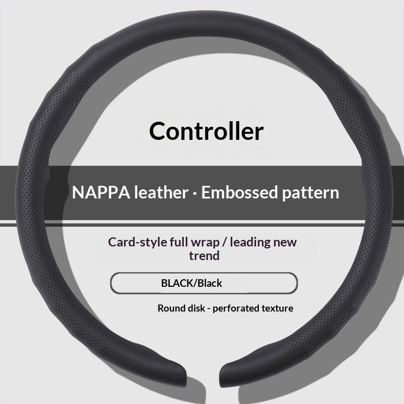 Non-slip perforated steering wheel cover