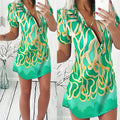 Robe de chemise Lapel Print pour femmes