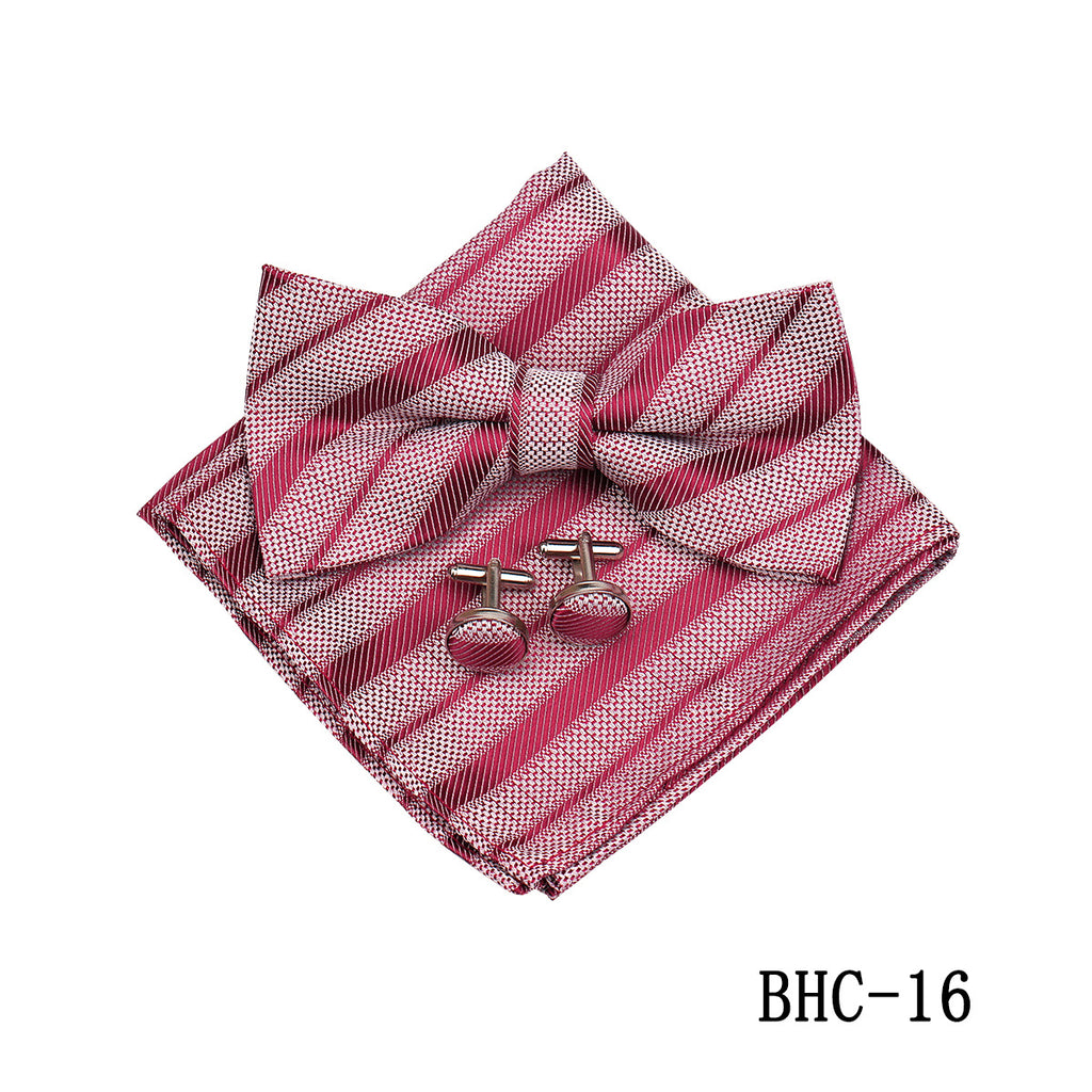 Mens Paisley Bow Tie Pocket Square et Cufflinks
