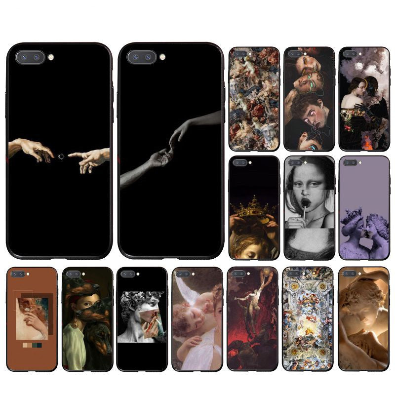 Rétro huile peinture virgin téléphone portable cas