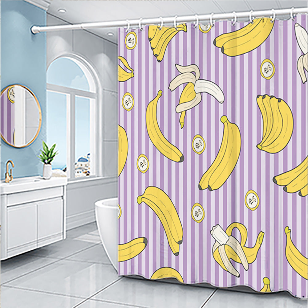 Ensemble de rideaux de douche pour fruits de la série Cartoon
