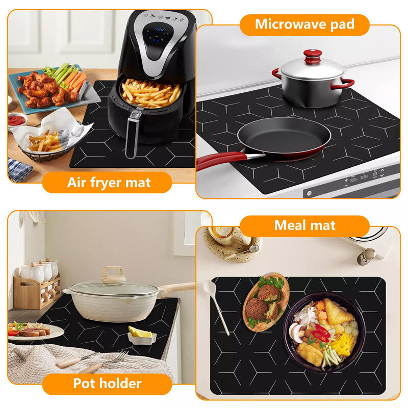 Large Hob Protector Mat 52 x 60cm Heat Resistant Silicone - Washable