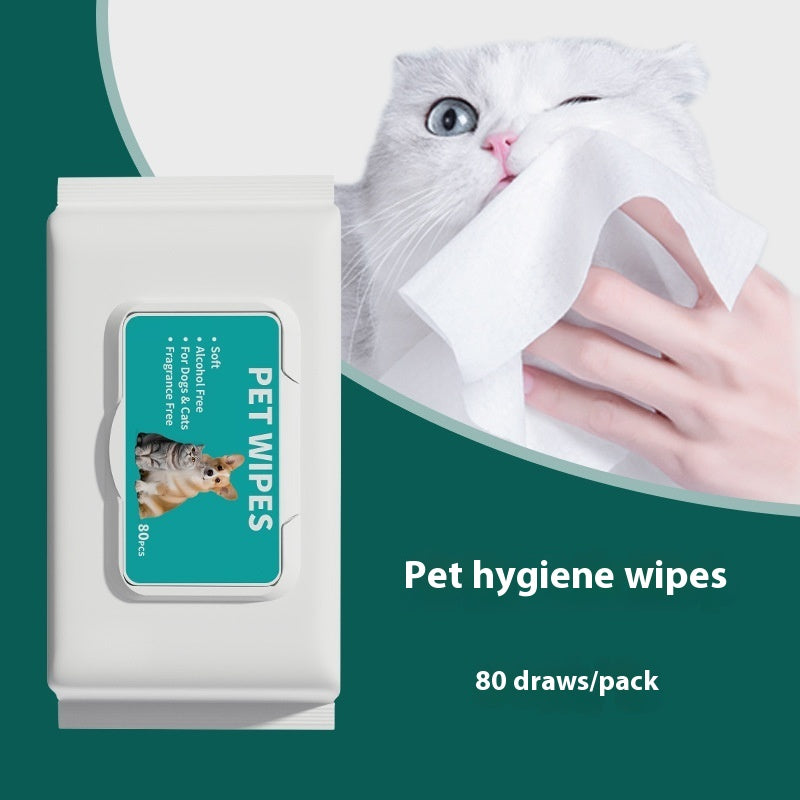 Animaux de compagnie 80-drawer Chien Exclusif pour chats jetable jetable Wipes de nettoyage jetable