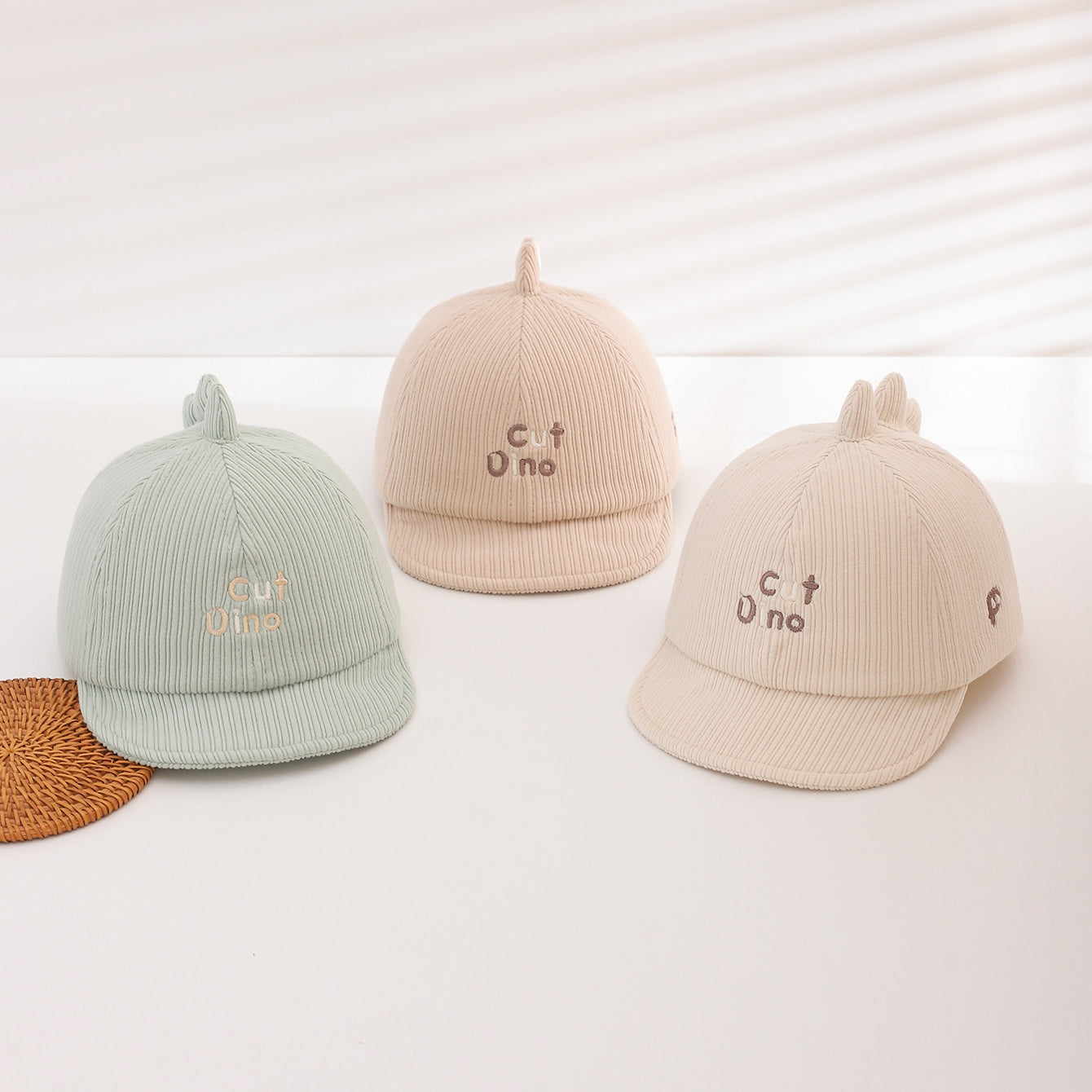 Garçons et filles Corduroy rayé lettre brodée Motif de baseball avec une bande supérieure S